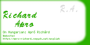 richard apro business card
