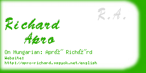 richard apro business card